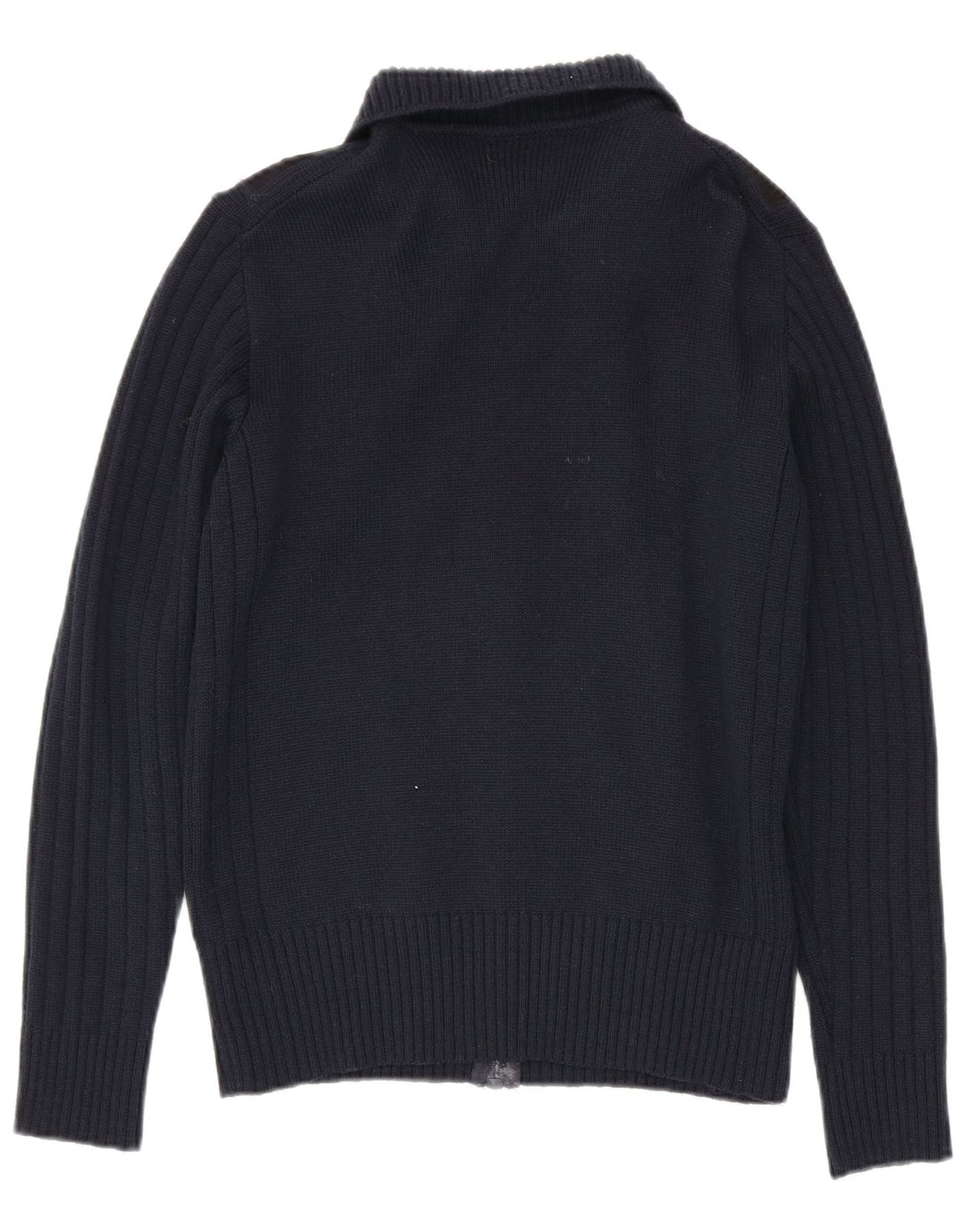 Ranger Mens Cardigan Sweater IT 50 Medium Navy Blue Colourblock Virgin Wool