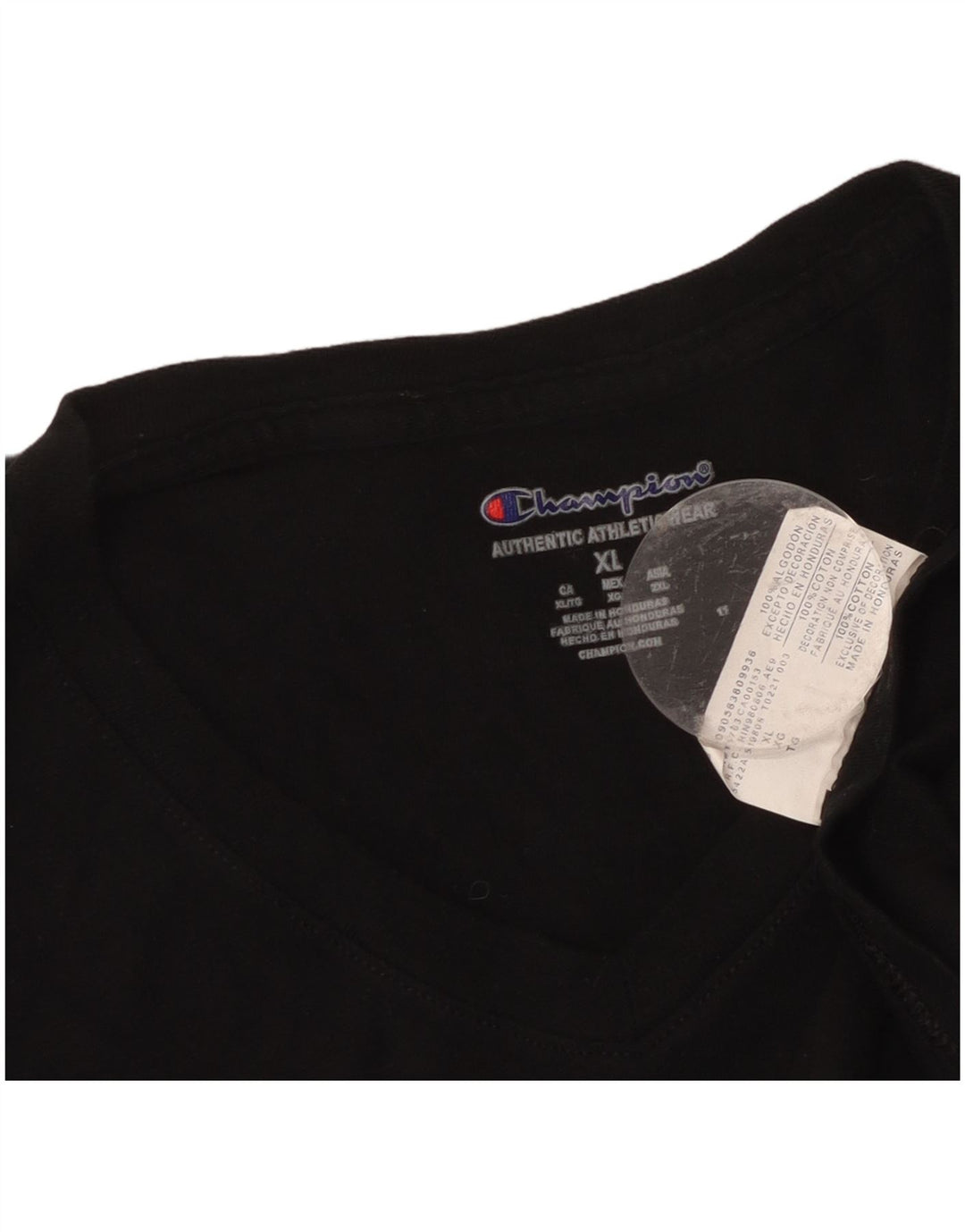 CHAMPION Mens T-Shirt Top XL Black Cotton