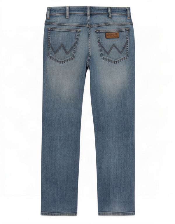 Jeans dritti elasticizzati Texas Wrangler da uomo W36 L30 cotone blu