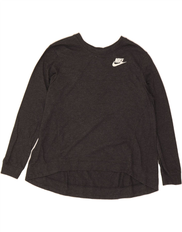 NIKE Womens Top Long Sleeve UK 16 Large Grey Cotton Vintage Nike and Second-Hand Nike from Messina Hembry 