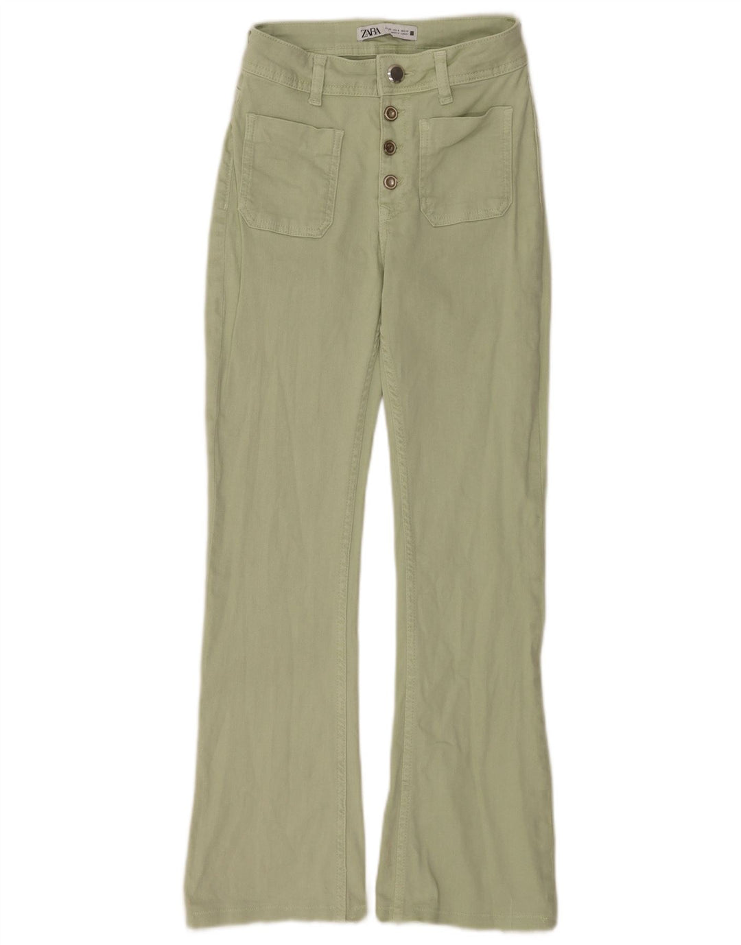 Zara Womens Flared Jeans EU 36 XS W26 L28 Green