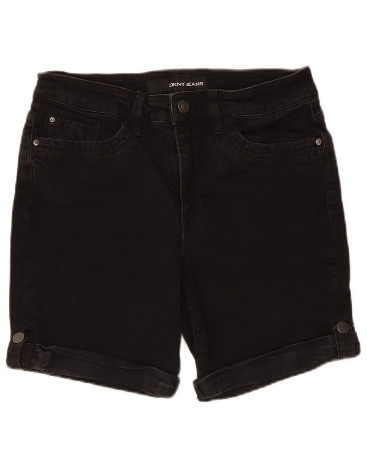 Dkny Womens Denim Shorts US 12 Large W30 Black Cotton