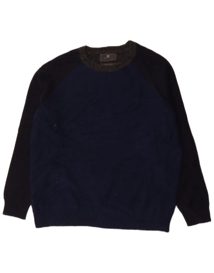 Marks & Spencer Herre sweater med rund hals, stor marineblå farveblok