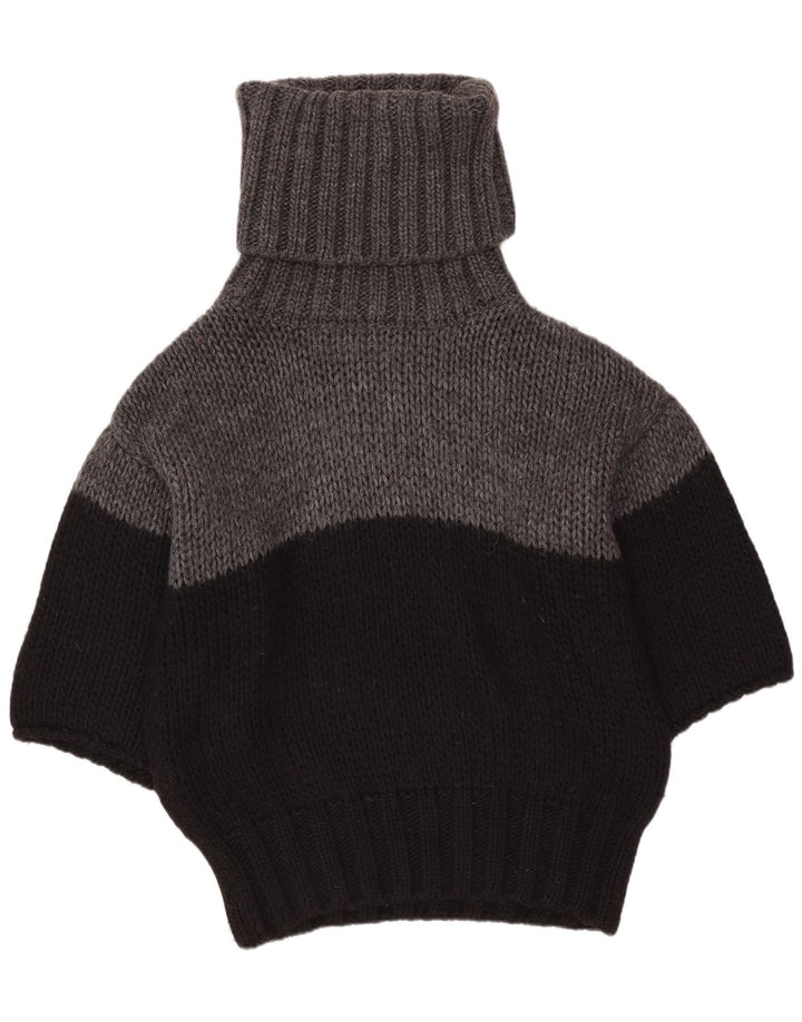 Benetton Womens Batwing Roll Neck Jumper Sweater UK 10 Small Black