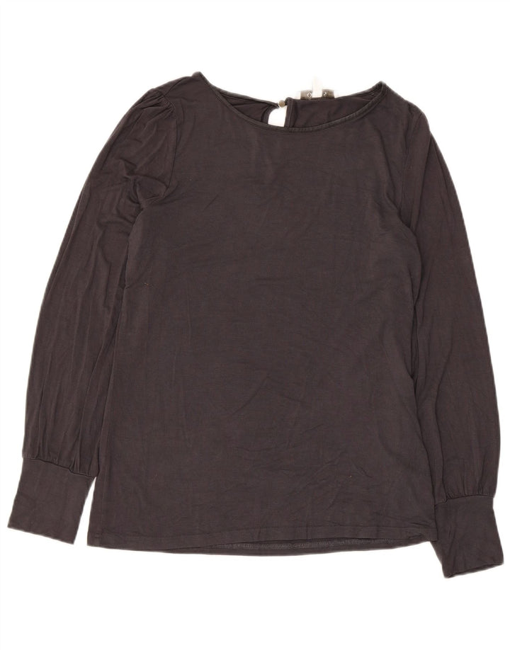 Oasis Womens Long Sleeve Blouse Top UK 10 Small Grey Viscose