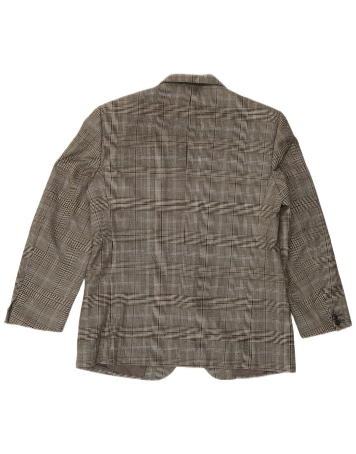 Cerruti 1881 Mens 2 Button Blazer Jacket IT 48 Medium Grey Check