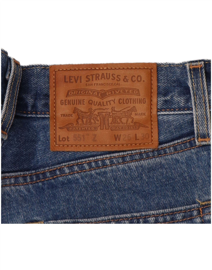 Levi's Womens 551 Straight Jeans W26 L30 Blue Cotton