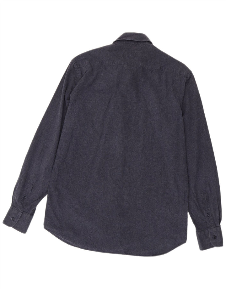 Paul & Shark Mens Shirt Size 39 Medium Navy Blue Cotton