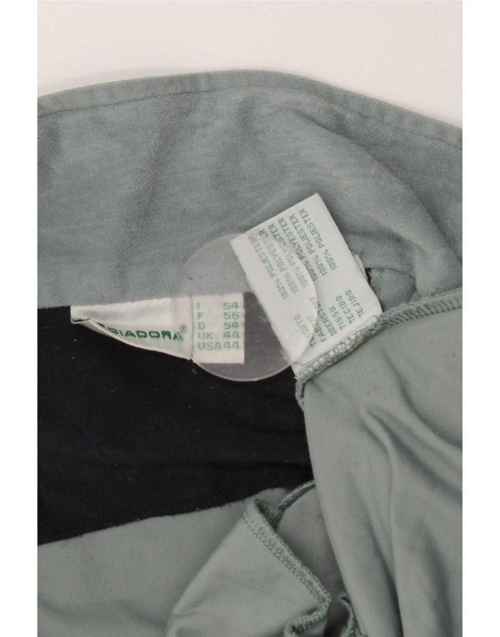 Diadora Herre Velour Træningsdragt Top Jakke UK 44 2XL Blå Polyester