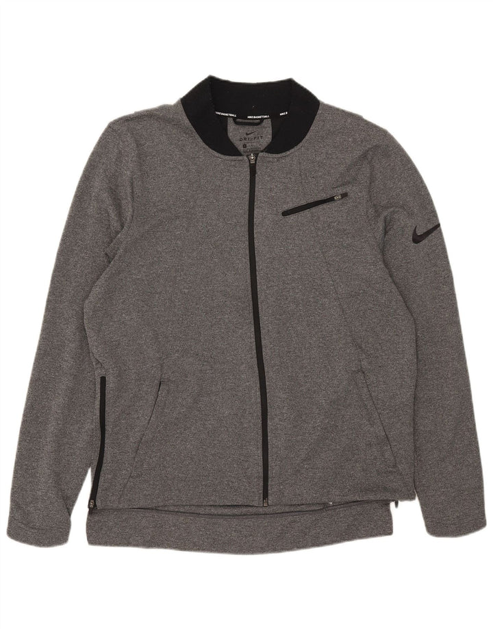 Nike Herren-Dri-Fit-Trainingsanzug-Top-Jacke, großes graues Polyester