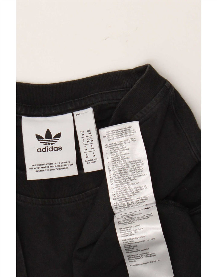 Adidas Herre grafisk T-shirt Top Medium Sort Bomuld