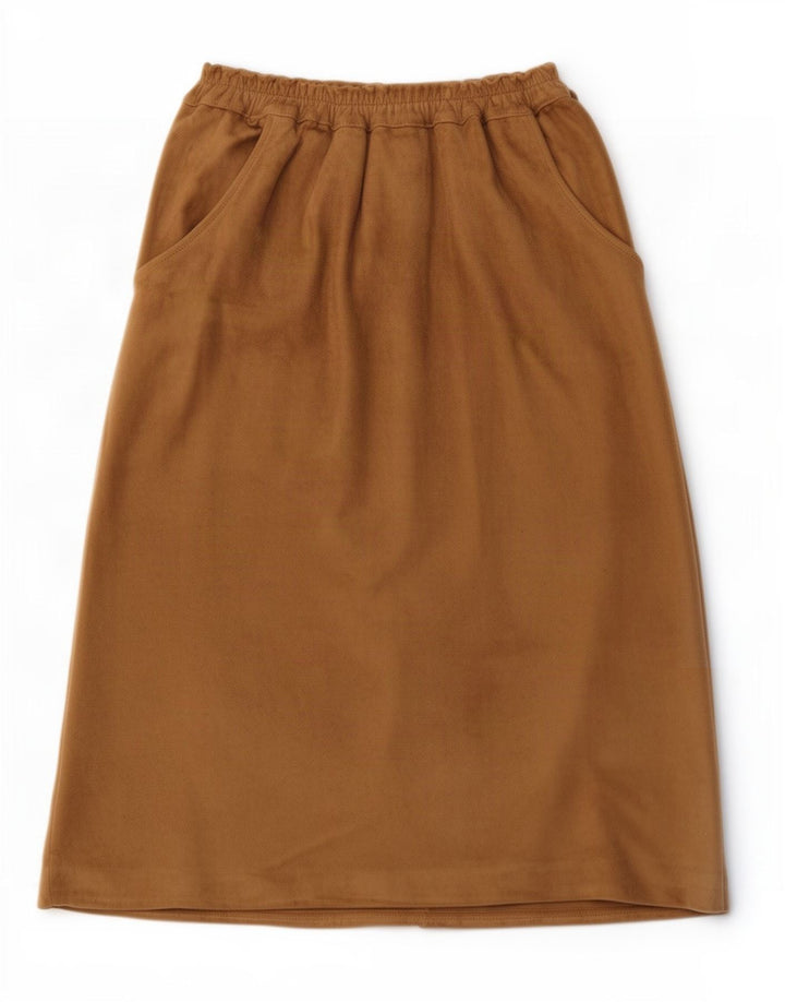 Vintage Womens Suede Wrap Skirt IT 42 Medium W27 Beige Leather