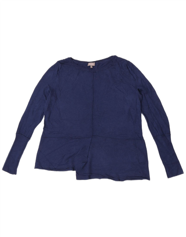 Phase Eight Womens Oversized Boat Neck Jumper Sweater UK 10 Small Navy Blue