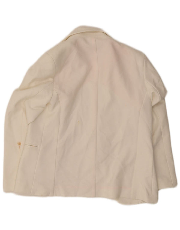 Oasis Chaqueta tipo blazer abierta para mujer UK 8 Small Poliéster blanco