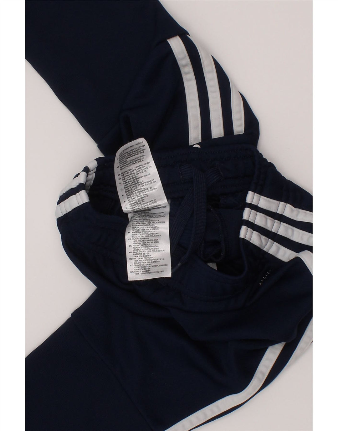 Pantaloni della tuta Adidas Climalite da ragazzo 2-3 anni in poliestere blu navy