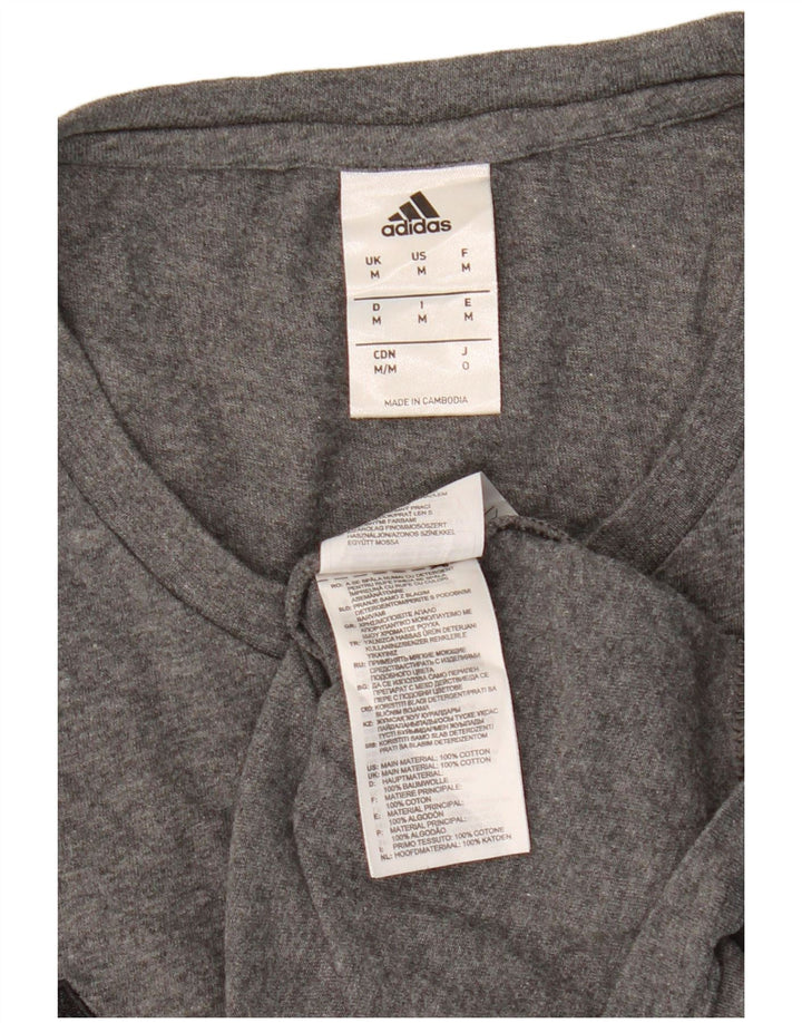 Adidas T-shirt top mellem grå bomuld til mænd