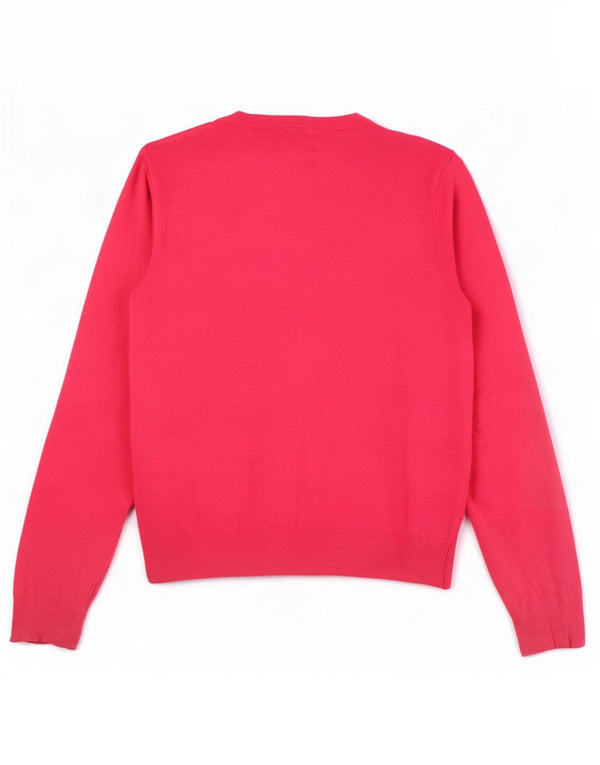 Maglione cardigan corto da donna Marks & Spencer UK 12 Viscosa rosa medio