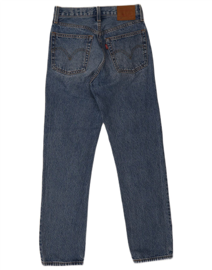 Levi's Womens 501 Straight Jeans W24 L28 Blue Cotton