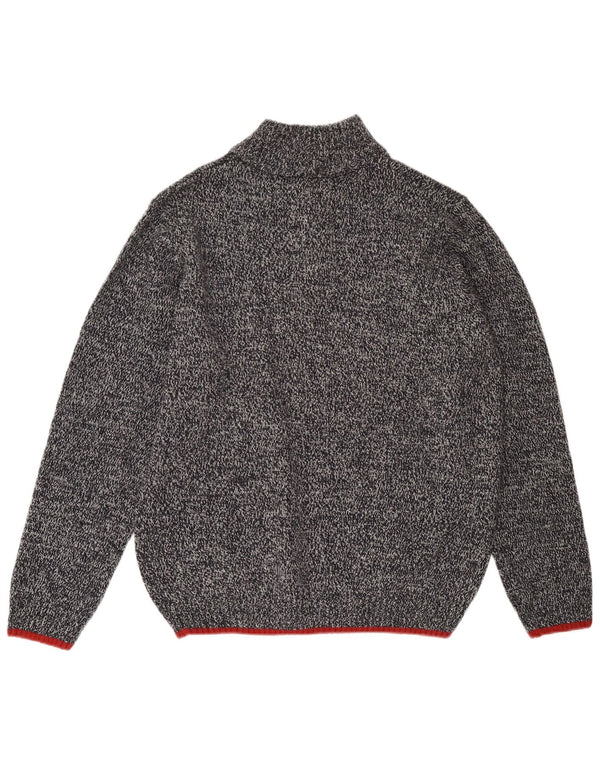 Atlas For Men Pull Col Zippé Homme XL Bleu Marine Moucheté Acrylique