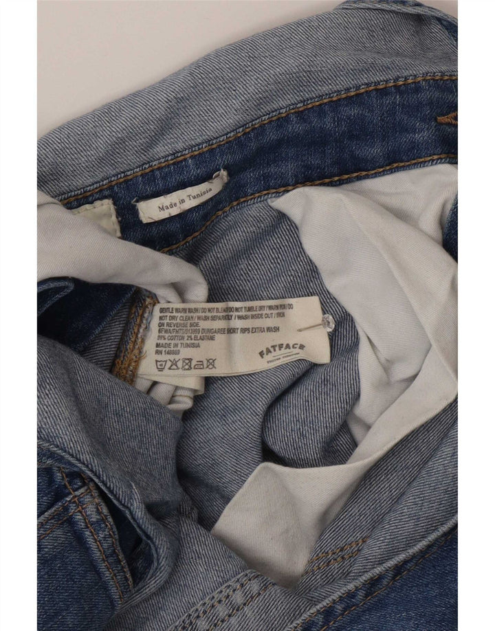 Fat Face Womens Distressed Dungarees Denim Shorts UK 12 Medium W32 Blue
