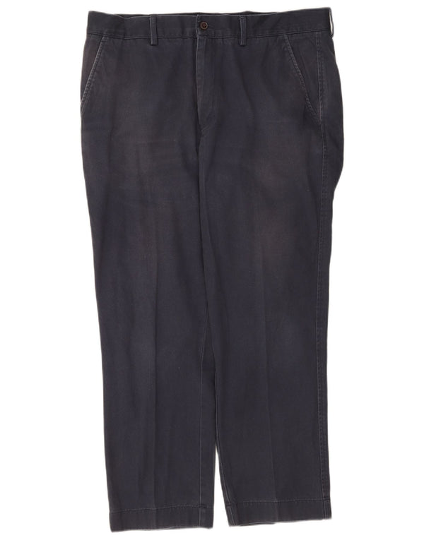 Farah Mens Classic Fit Chino Trousers W36 L27 Navy Blue Cotton
