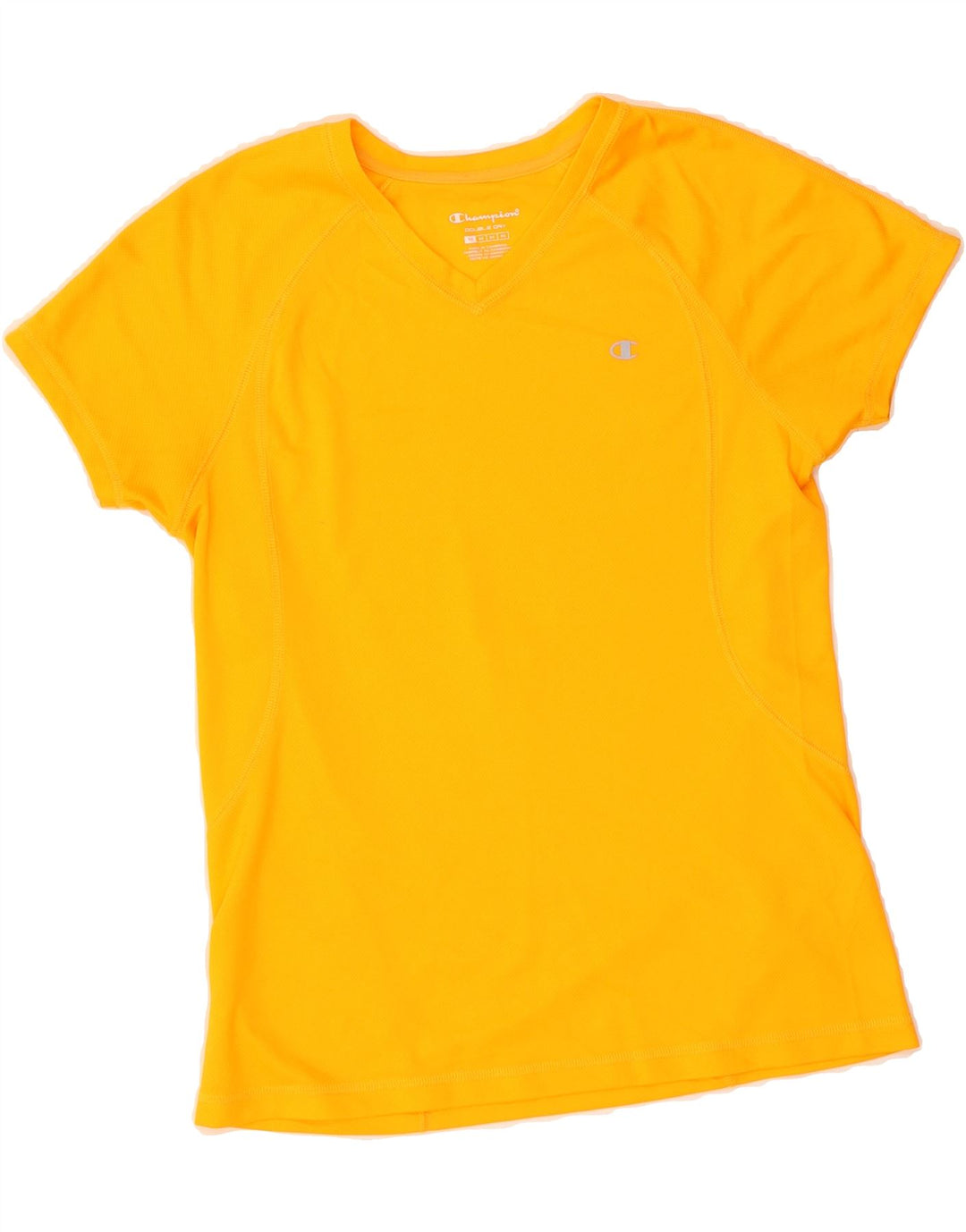CHAMPION Womens T-Shirt Top UK 12 Medium Yellow Vintage Champion and Second-Hand Champion from Messina Hembry 