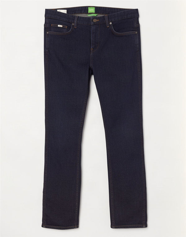 Jeans dritti elasticizzati da uomo Hugo Boss W32 L30 cotone blu navy