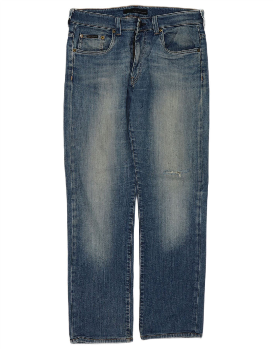 CALVIN KLEIN Jeans slim invecchiati da uomo W34 L30 Blu