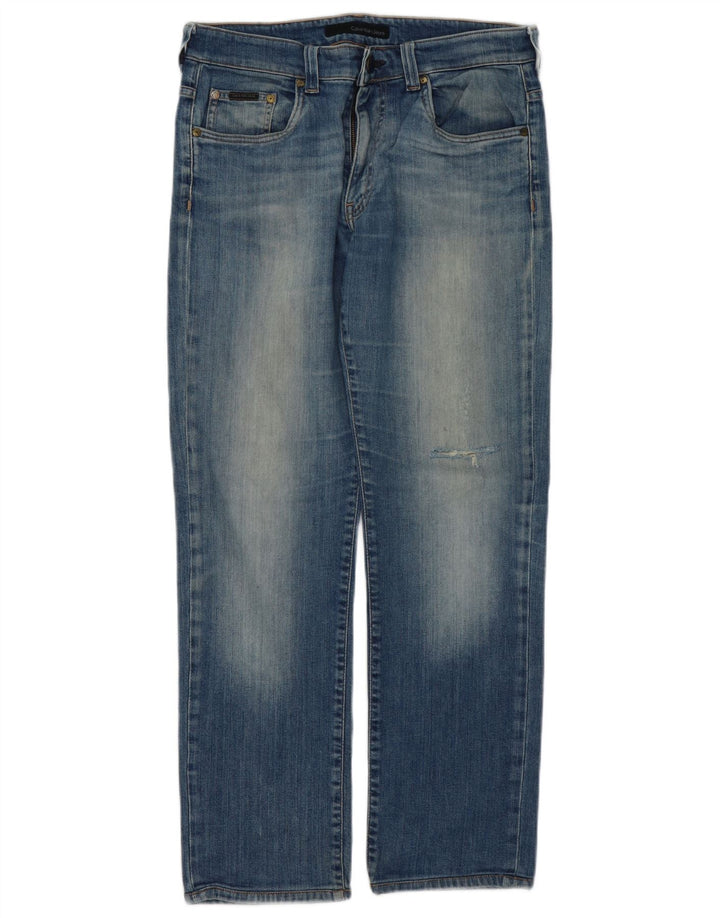 CALVIN KLEIN Jeans slim invecchiati da uomo W34 L30 Blu