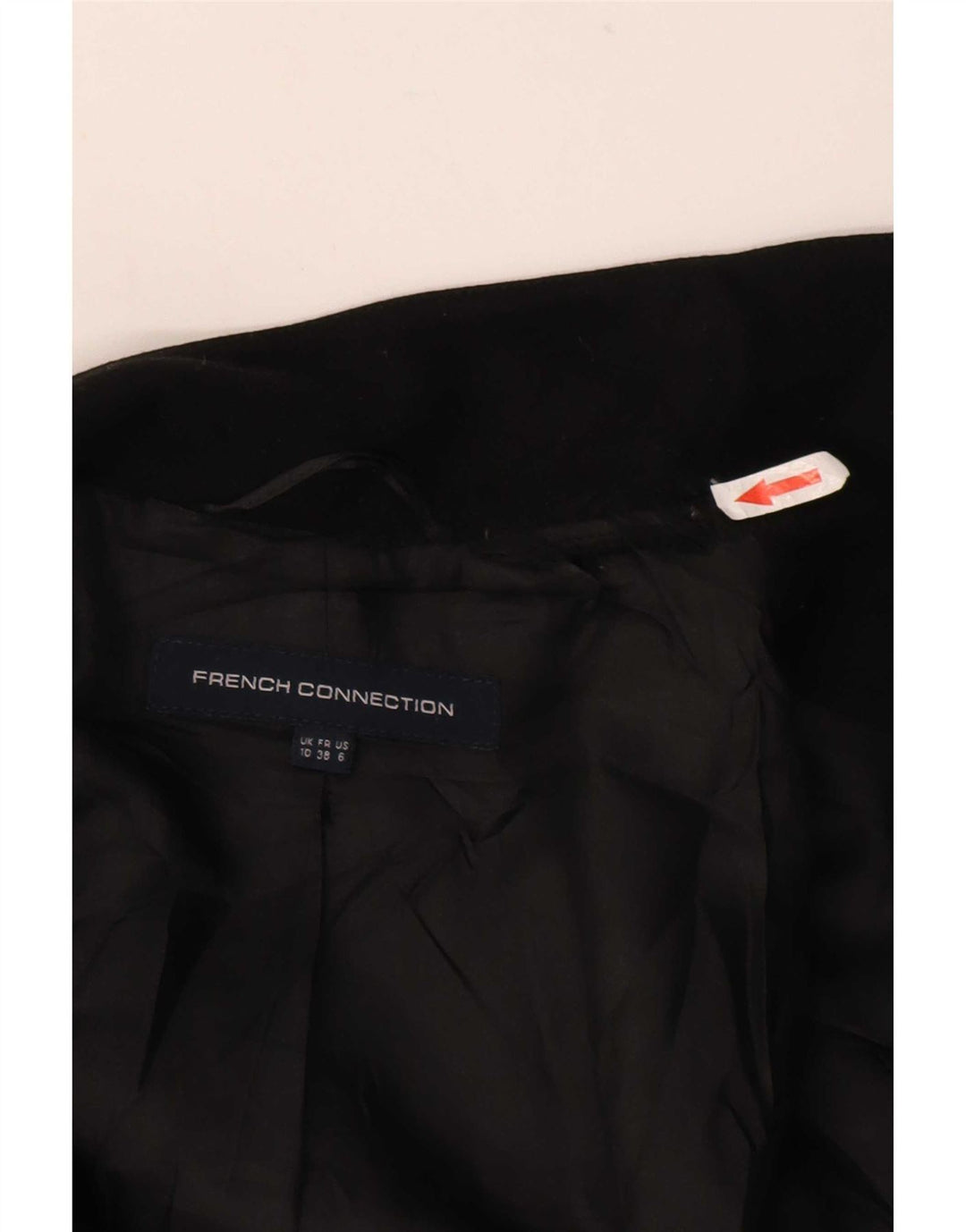 French Connection Womens Double Breasted Blazer Jacket UK 10 Small Black