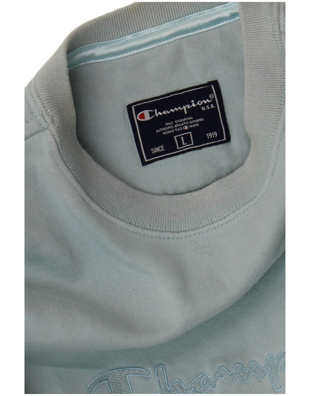 CHAMPION Womens Graphic Sweatshirt Jumper UK 16 Large Blue