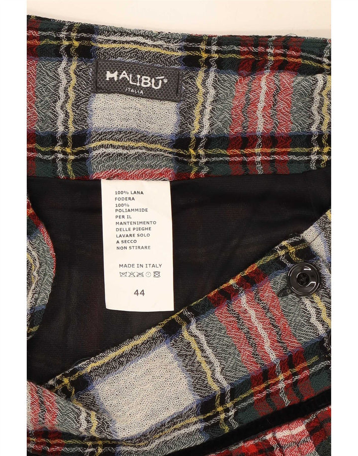 Vintage Womens Pleated Wrap Skirt IT 44 Medium W30 Multicoloured Check