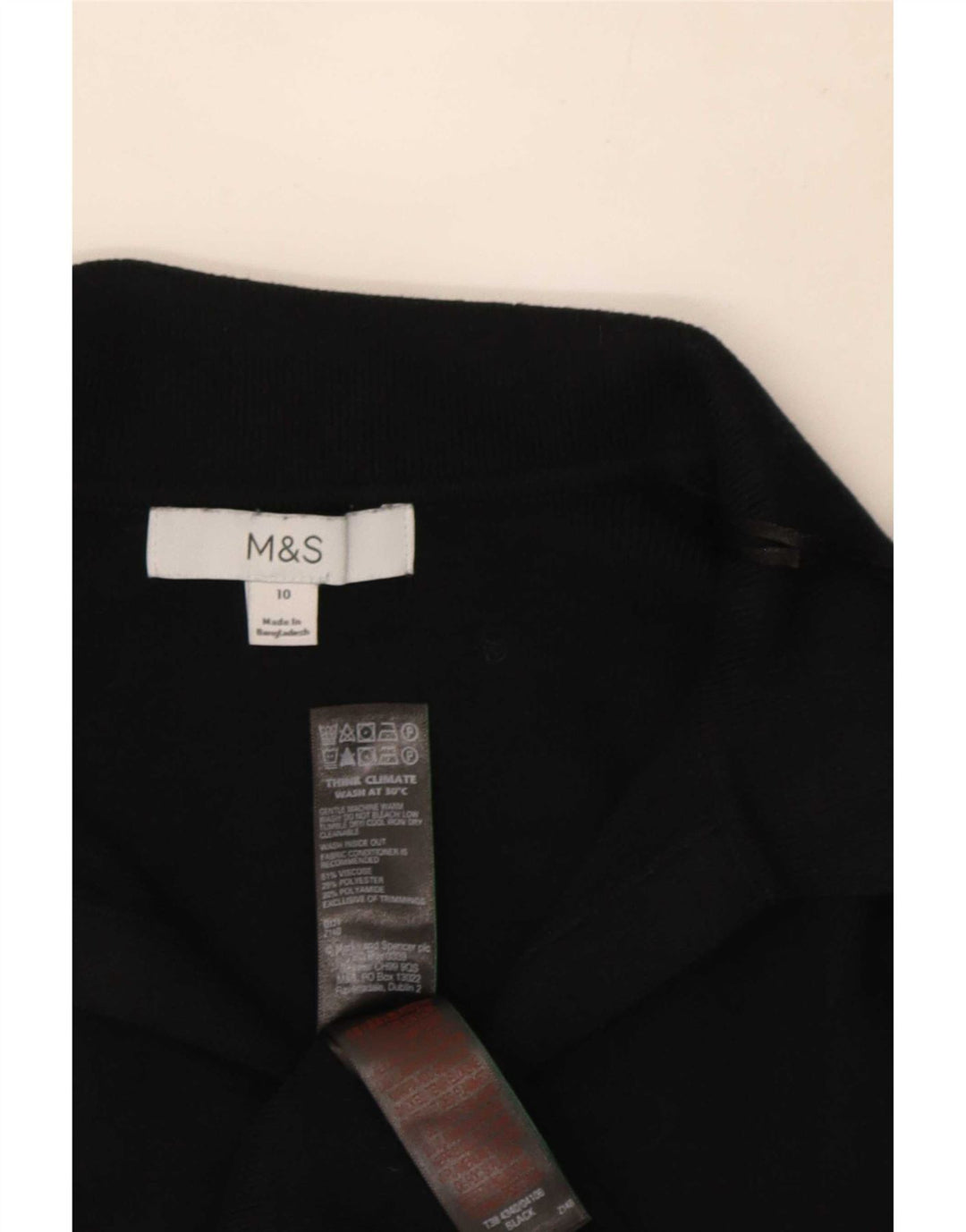 Marks & Spencer Womens Jumper Dress UK 10 Small Black Viscose