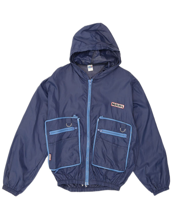 Misura Ανδρικό μπουφάν βροχής με κουκούλα UK 38 Medium Navy Blue Polyamide