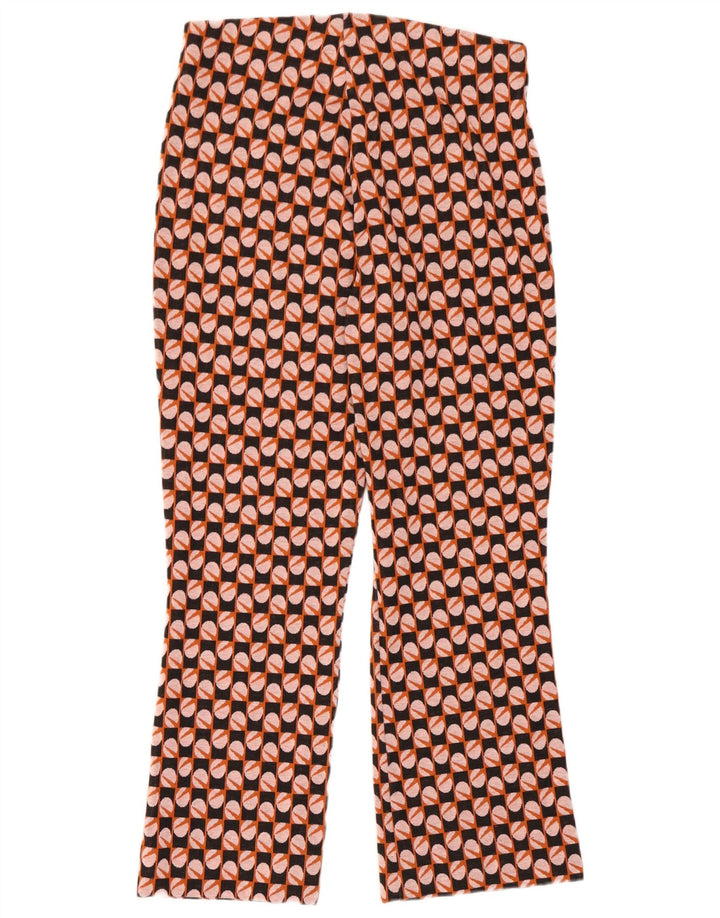 Zara Womens Bootcut Casual Trousers Large W30 L26 Multicoloured Geometric