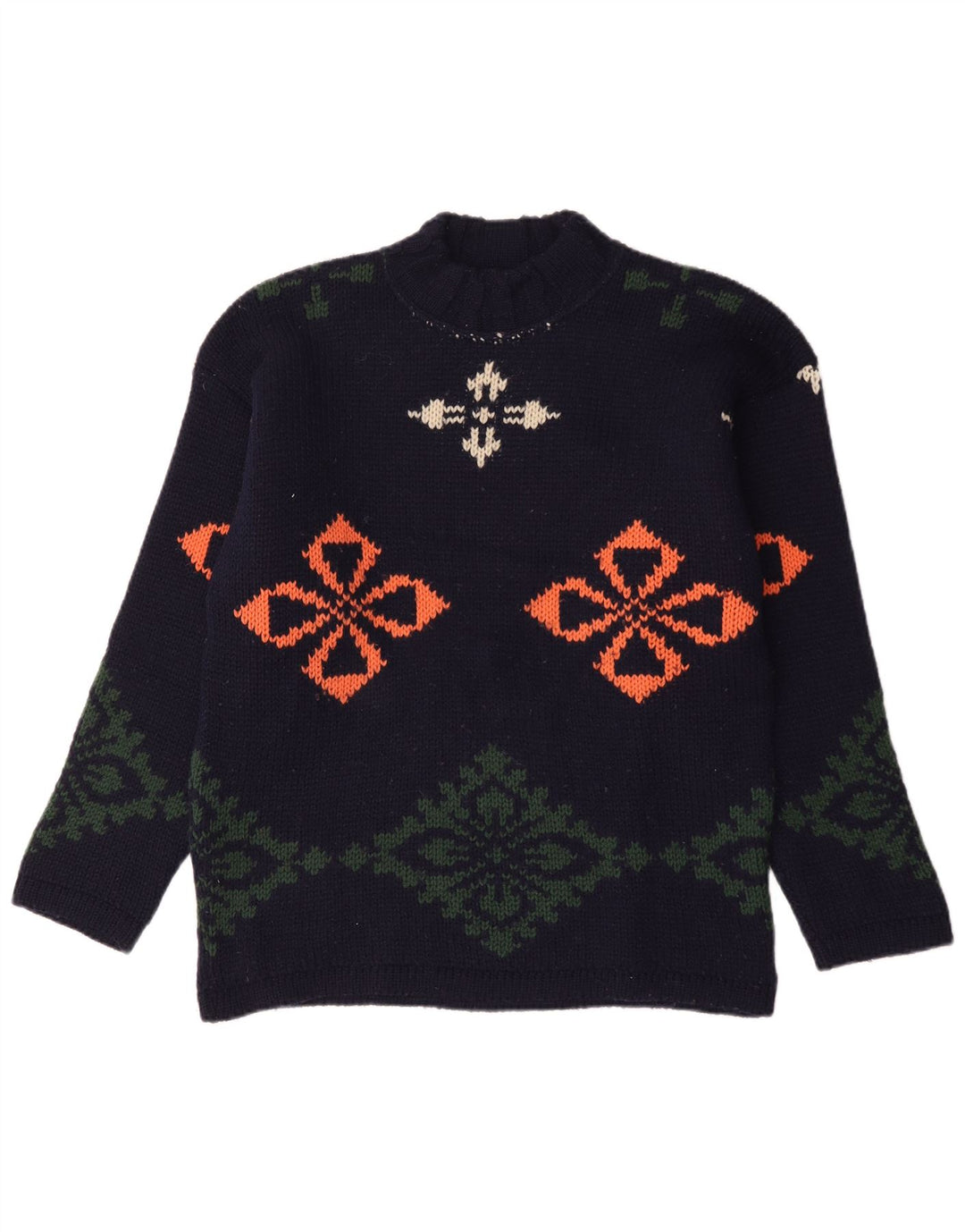 Męski sweter z golfem Foxhound, duży, granatowy, w kwiaty