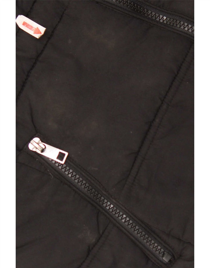 Giacca imbottita con cappuccio da donna Marks & Spencer UK 12 medio poliestere nero
