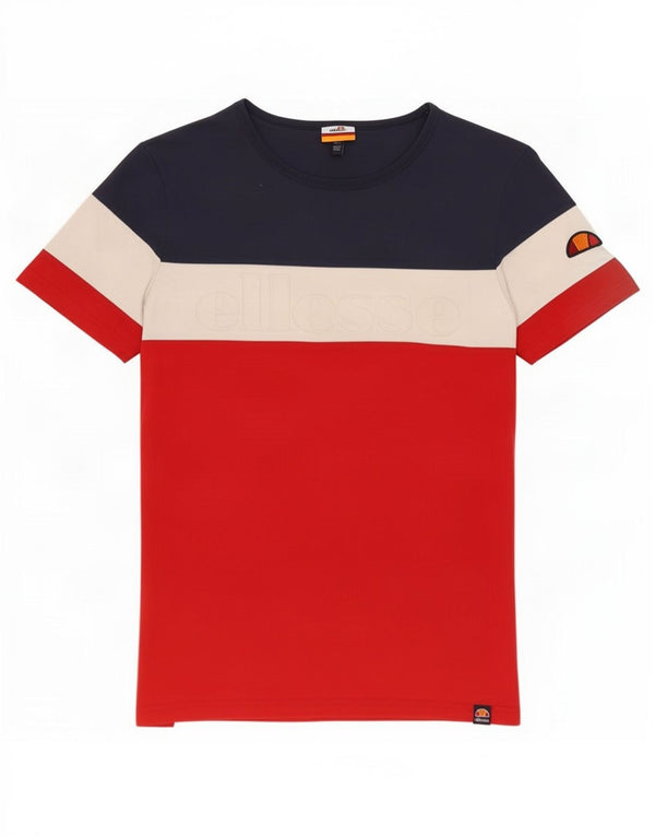 T-shirt da uomo Ellesse Top XL in cotone color block multicolore