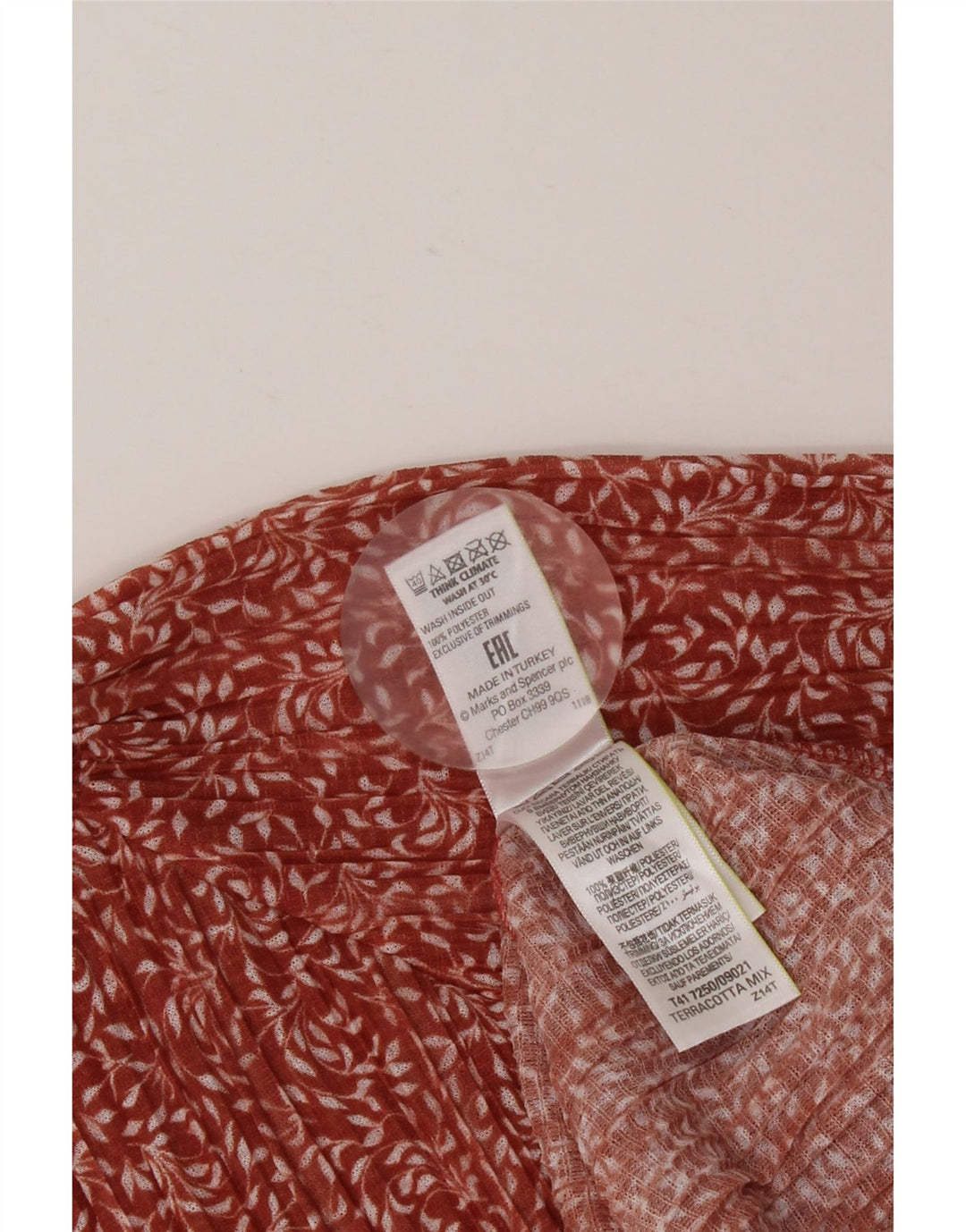 MARKS & SPENCER Womens Long Sleeve Blouse Top UK 12 Medium  Red Floral