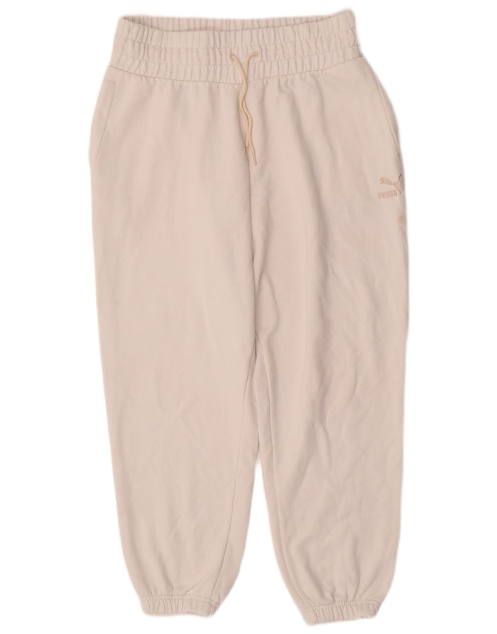 PUMA Mens Tracksuit Trousers Joggers Large White Cotton