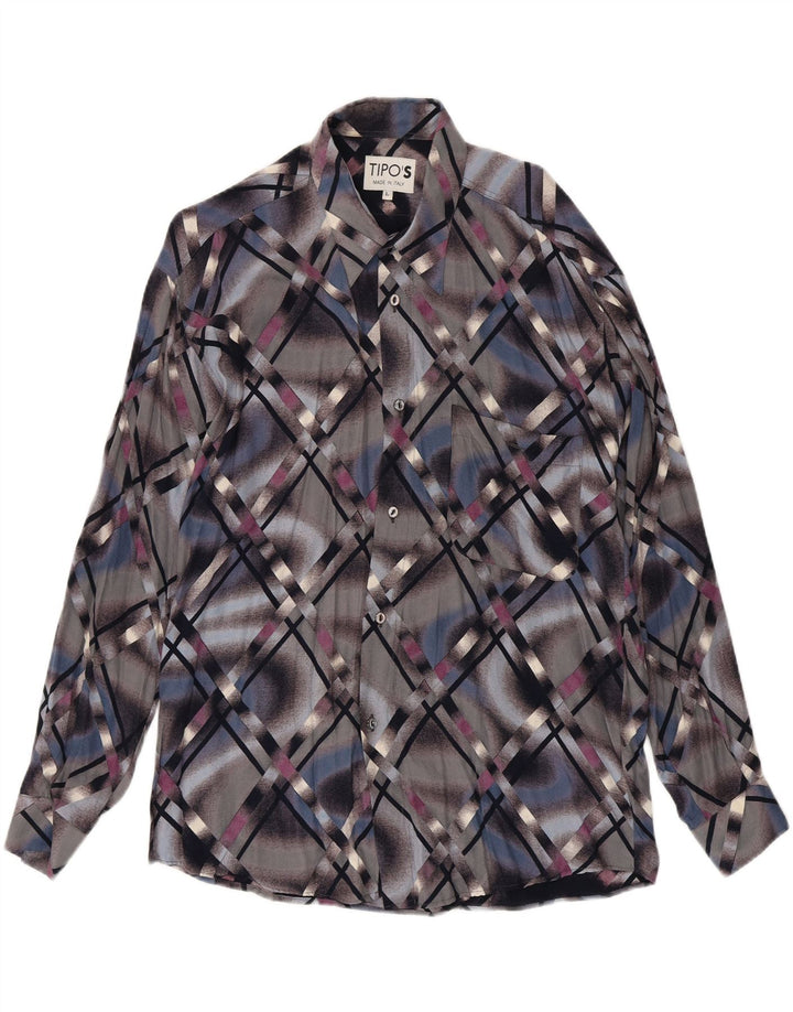 Tipo' S Mens Shirt Large Multicoloured Geometric Viscose