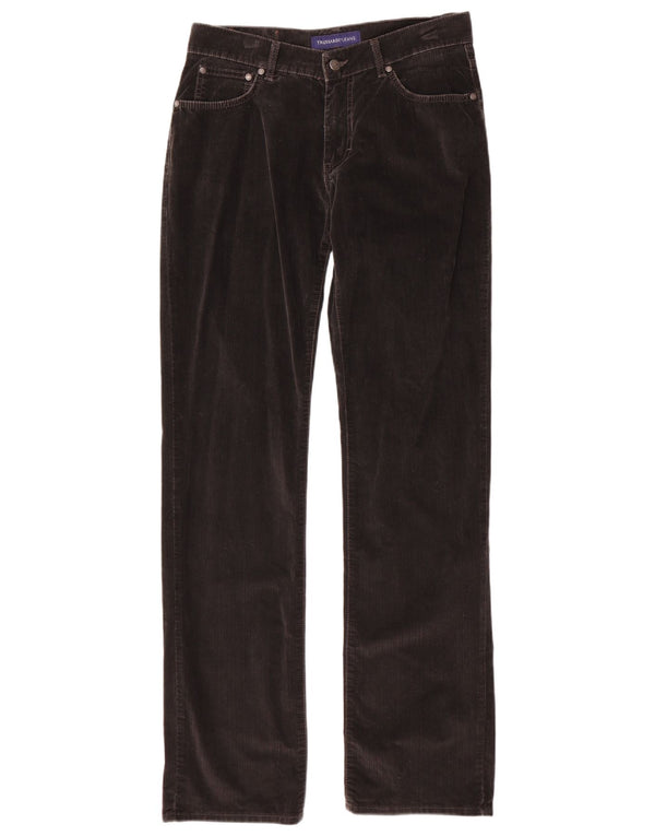Calça masculina de veludo cotelê Trussardi W30 L35 cinza algodão