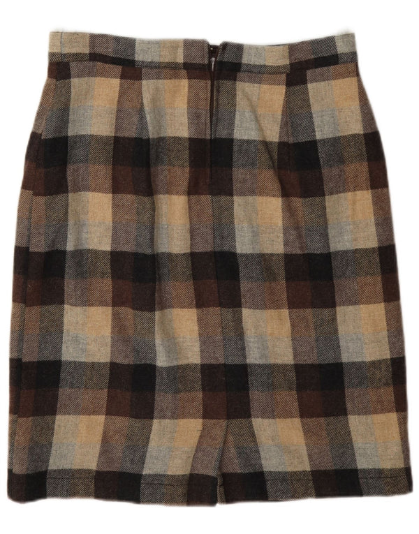 Bardehle Damen Bleistiftrock UK 12 Medium W30 Braun karierte Wolle