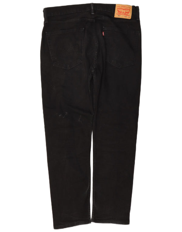 Levi's Mens 502 Tapered Jeans W36 L32 Black Cotton