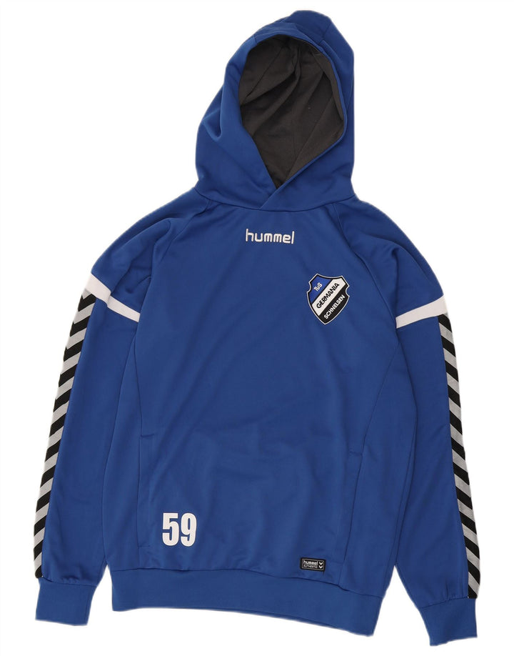 Hummel Mens Graphic Hoodie Jumper Small Blue Polyester