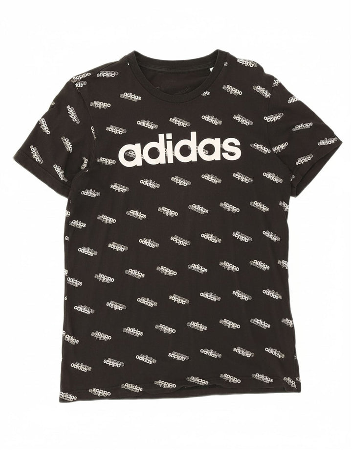 ADIDAS Mens Graphic T-Shirt Top Medium Black Cotton