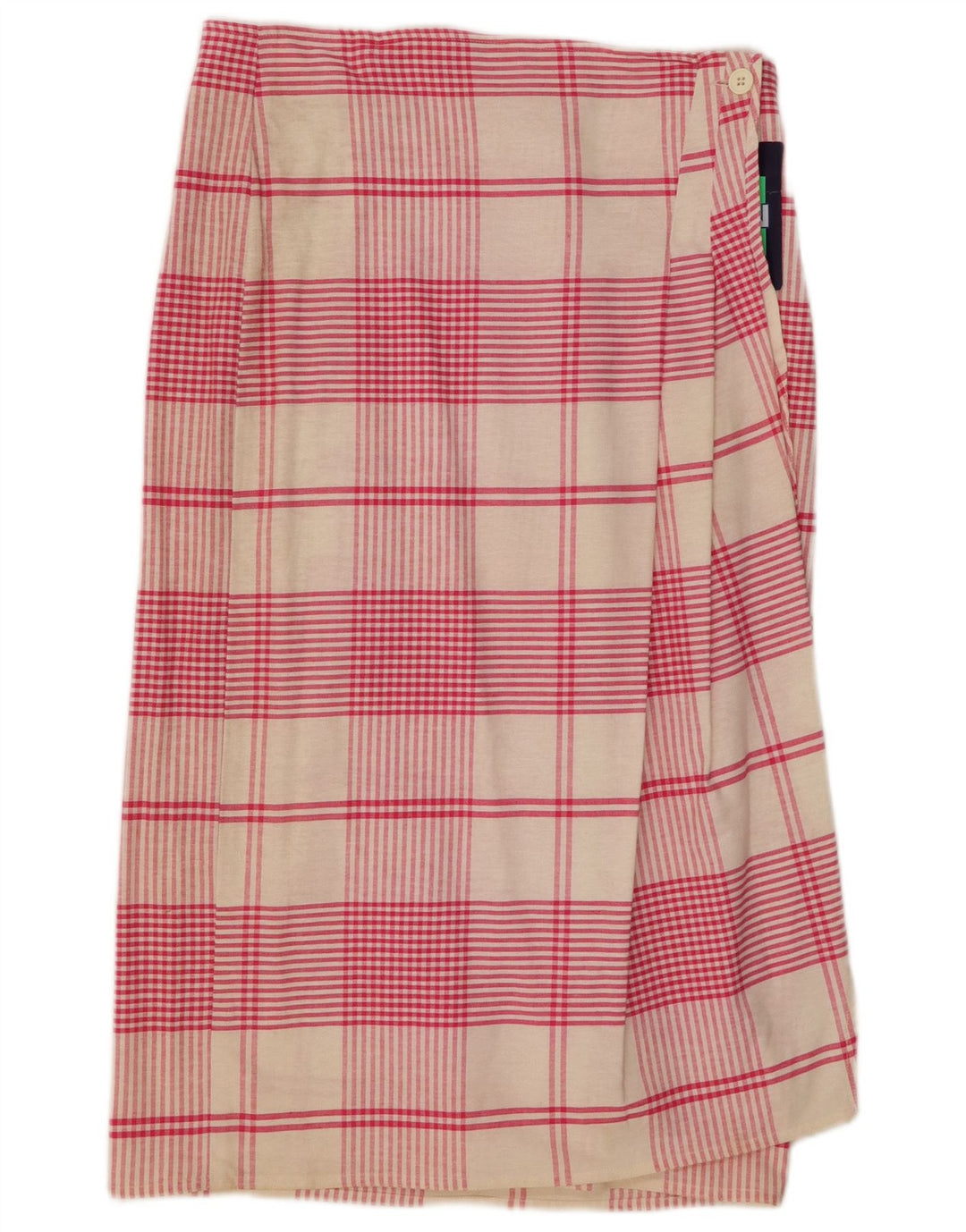 Touche Womens Wrap Skirt IT 46 Large W30 Pink Check Cotton