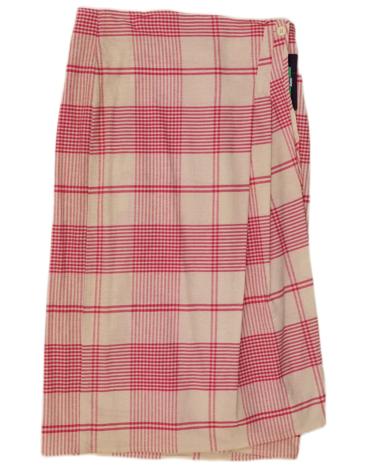Touche Womens Wrap Skirt IT 46 Large W30 Pink Check Cotton