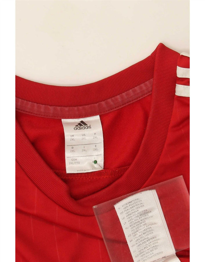 Adidas Herre Top Langærmet 2XL Rød Colourblock Polyester