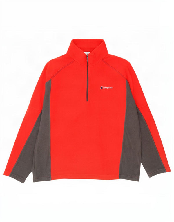 Berghaus Pull Polaire à Col Zippé Homme Rouge Moyen Polyester Colorblock